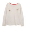 Embroidered Round Neck Long Sleeve Apricot