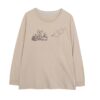 Comfortable & Skin-Friendly Cotton Long-Sleeve Top — Apricot