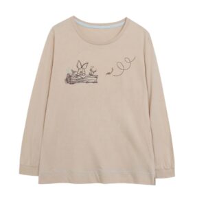 Comfortable & Skin-Friendly Cotton Long-Sleeve Top — Apricot