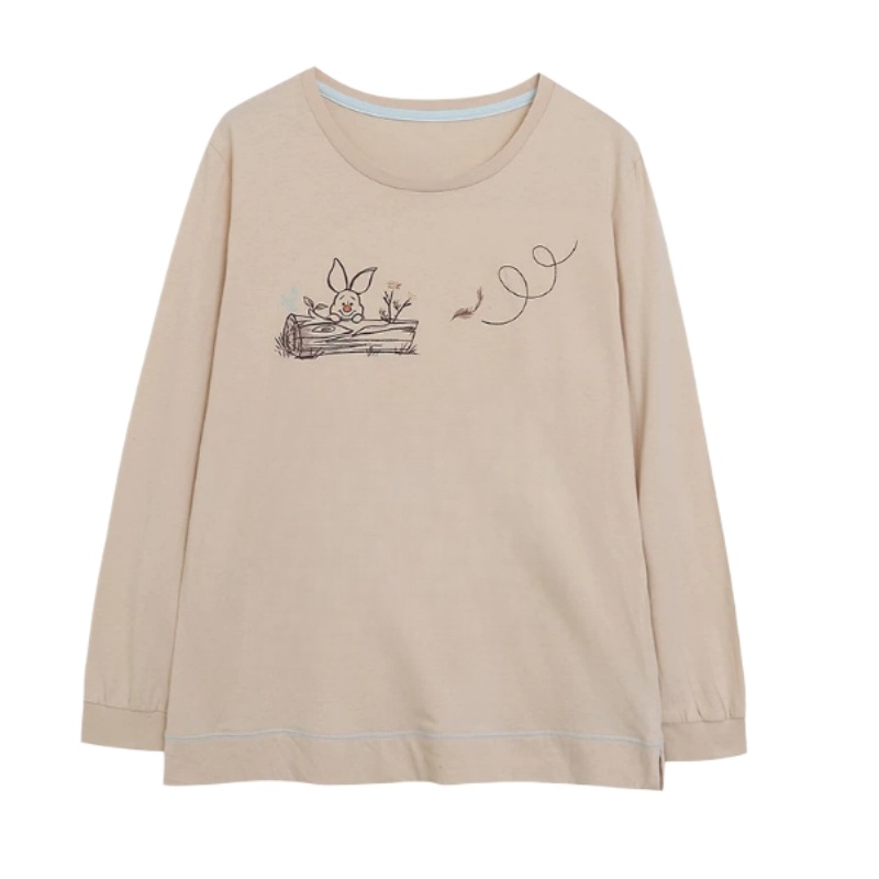 Comfortable & Skin-Friendly Cotton Long-Sleeve Top — Apricot