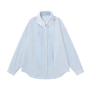 Soft Girl Striped Oversized Long Sleeve