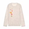 Printed Tie-Dye Long-Sleeve Top — Apricot