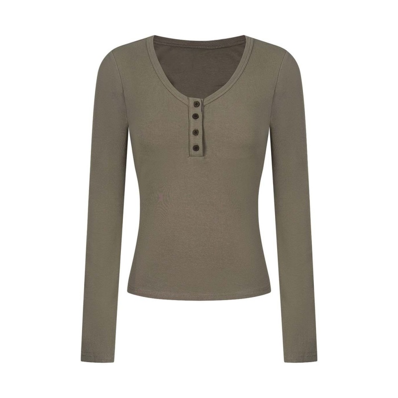 Chic Button Front Slim Fit Long Sleeve