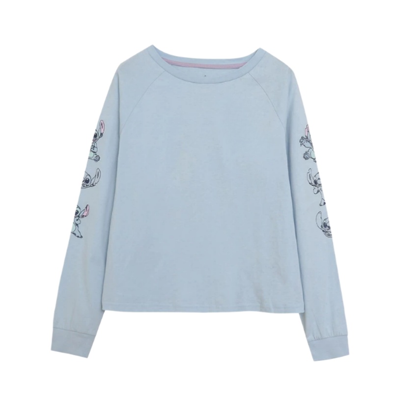 Cute And Playful Cartoon-Print Long-Sleeve Top